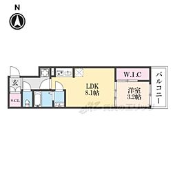 シエーナグランデ四条烏丸 4階1LDKの間取り