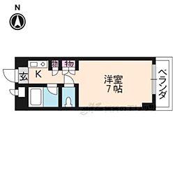 ノアーズアーク京都朱雀 4階1Kの間取り