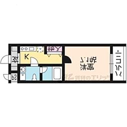 Ｇ−ｓｔａｇｅ京都四条大宮 3階1Kの間取り
