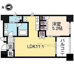リヴァーク四条烏丸 9階1LDKの間取り