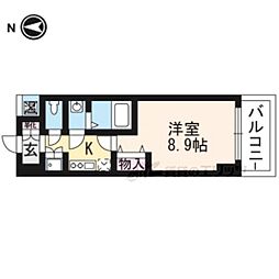 Ｙ’ｓ　Ｆｌａｔｓ西陣 4階1Kの間取り