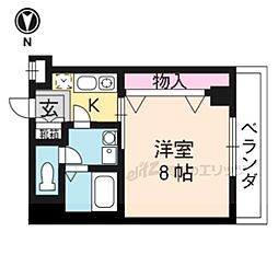 京ＯＨＢＵ 3階1Kの間取り