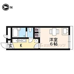 レオパレスみかげ 1階1Kの間取り