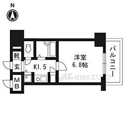 リーガル京都西陣 1Kの間取図画像