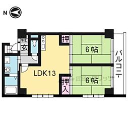 タワー御池 2LDKの間取図画像