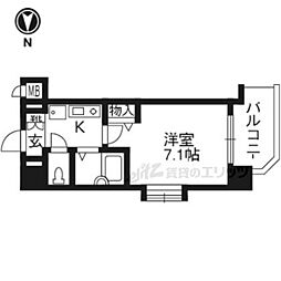 デ・リード烏丸西 1Kの間取図画像