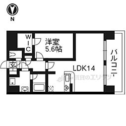 プレサンス京大前 1LDKの間取図画像