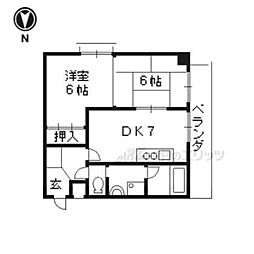 フェニックス堀川 2DKの間取図画像
