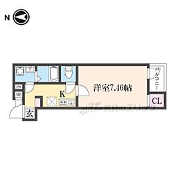 グランデコート今出川 1Kの間取図画像