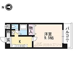 ハウスセゾン四条通 1Kの間取図画像