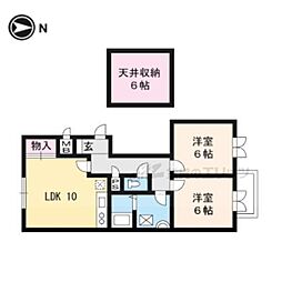 シーオークス 2LDKの間取図画像