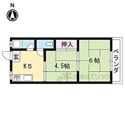 叡和ハイツ 2Kの間取図画像