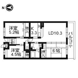 ファミール北山 3LDKの間取図画像