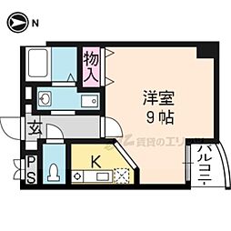 ドルス北山 1Kの間取図画像