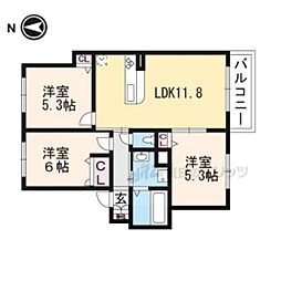 シャーメゾン北山 3LDKの間取図画像