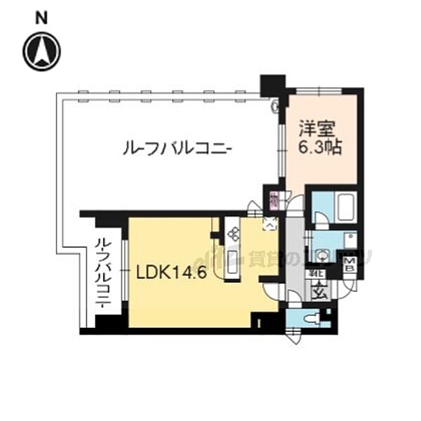 京都府京都市左京区川端通三条上る法林寺門前町(賃貸マンション1LDK・3階・46.30㎡)の写真 その2