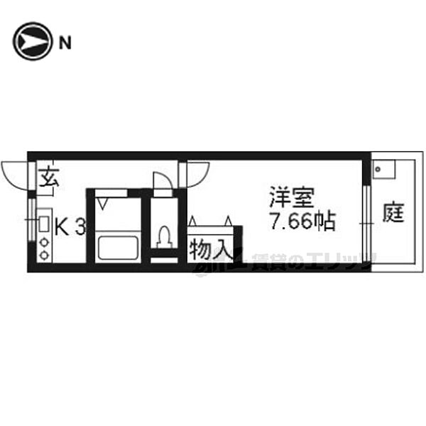 京都府京都市右京区太秦安井柳通町(賃貸アパート1K・1階・24.84㎡)の写真 その2