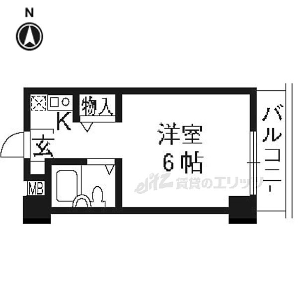 京都府京都市右京区西院東貝川町(賃貸マンション1K・2階・16.20㎡)の写真 その2