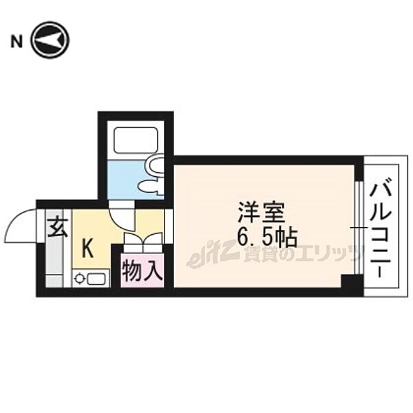 京都府京都市右京区西院東貝川町(賃貸マンション1K・4階・16.50㎡)の写真 その2