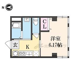 天進ビル 1Kの間取図画像