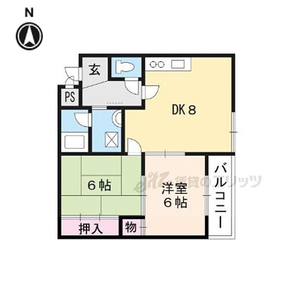 シベール・青殿 403｜京都府京都市上京区大宮通一条上る西入栄町(賃貸マンション2DK・4階・51.85㎡)の写真 その2