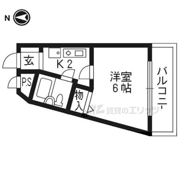 御室ガーデンハイツ 203｜京都府京都市右京区御室竪町(賃貸マンション1K・2階・17.80㎡)の写真 その2