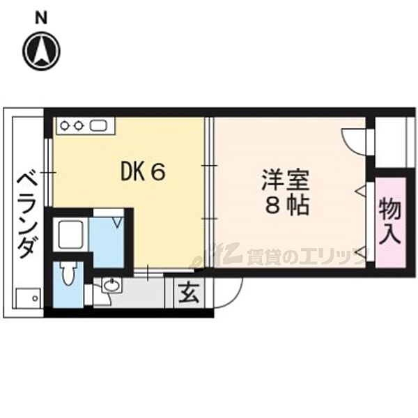 洛西マンションＮＯ．1 中3｜京都府京都市右京区西院西田町(賃貸マンション1DK・2階・29.70㎡)の写真 その2