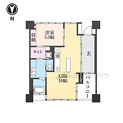 JR東海道・山陽本線 西大路駅 徒歩13分の賃貸マンション 4階1LDKの間取り