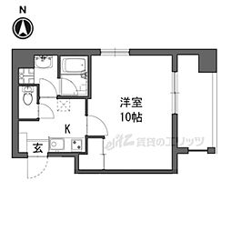 オルテンシア 3階1Kの間取り