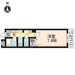 メゾン・ドゥ・ブーシェ衣笠 1階1Kの間取り