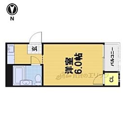 京阪本線 清水五条駅 徒歩7分の賃貸マンション 3階1Kの間取り
