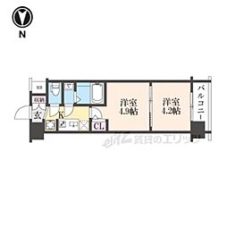 JR山陰本線 二条駅 徒歩15分の賃貸マンション 7階2Kの間取り