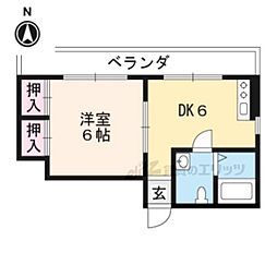 コーポアネモス 2階1DKの間取り