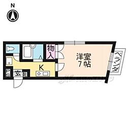 JR山陰本線 円町駅 徒歩9分の賃貸マンション 3階1Kの間取り