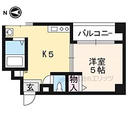 京阪本線 清水五条駅 徒歩4分の賃貸マンション 10階1Kの間取り