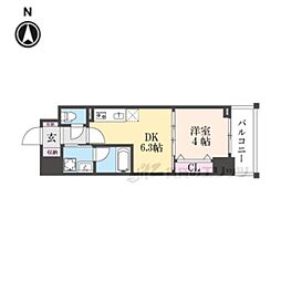 ベラジオ雅び京都円町駅前 2階1DKの間取り