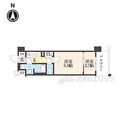 ソルテラスKYOTO西大路　瑠 10階2Kの間取り