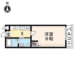 阪急京都本線 大宮駅 徒歩9分の賃貸マンション 1階1Kの間取り