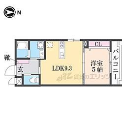 LEI梅小路 4階1LDKの間取り
