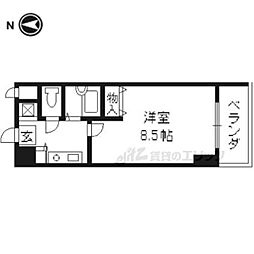 パインフィールド葛野大路 5階1Kの間取り