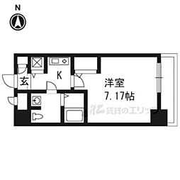 リーガル京都河原町五条 3階1Kの間取り