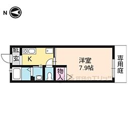 グランシード衣笠 1Kの間取図画像