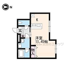 メゾンドラローズ ワンルームの間取図画像