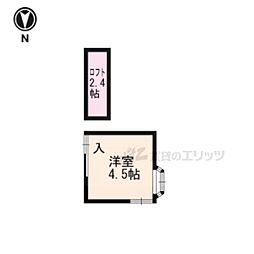 今出川シェアハウス 1Kの間取図画像