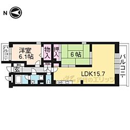 ガーデンコート聚楽 2LDKの間取図画像