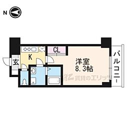 ランフォート西院 1Kの間取図画像