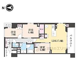 ブランズ京都河原町通 3LDKの間取図画像