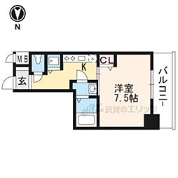 サムティ京都西大路 1Kの間取図画像