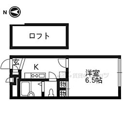 レオパレスかどの 1Kの間取図画像