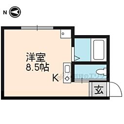アンダーフォレスト ワンルームの間取図画像